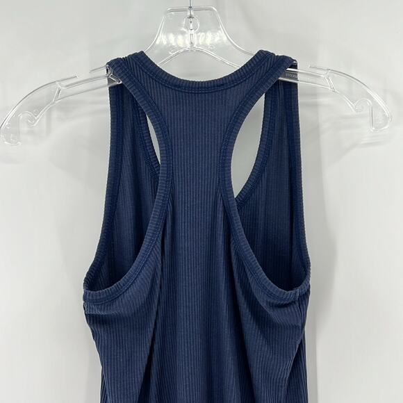 GSTQ Women's Ribbed Tank Top - Navy - Small - Picture 5 of 6
